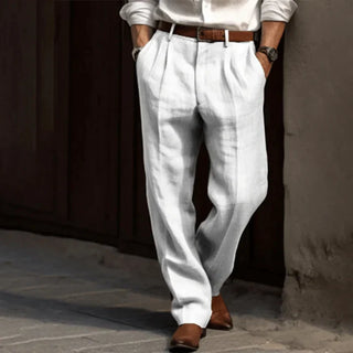 James | Men's Straight-Leg Lightweight Pleated Trousers