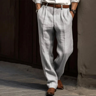 James | Men's Straight-Leg Lightweight Pleated Trousers