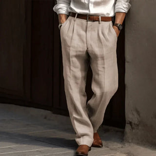 James | Men's Straight-Leg Lightweight Pleated Trousers