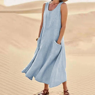 Olivia | Women's Breezy Linen Sleeveless Dress