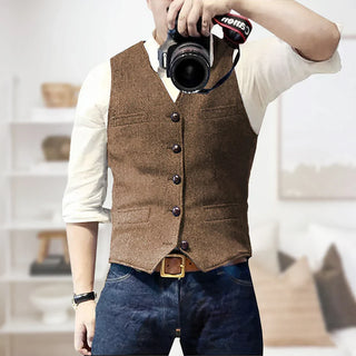 Otis | Men’s Vintage Button Vest with Pockets