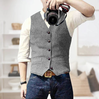 Otis | Men’s Vintage Button Vest with Pockets