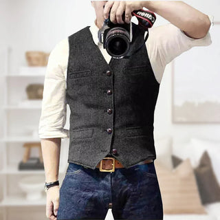 Otis | Men’s Vintage Button Vest with Pockets