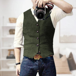Otis | Men’s Vintage Button Vest with Pockets