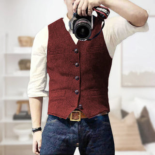 Otis | Men’s Vintage Button Vest with Pockets
