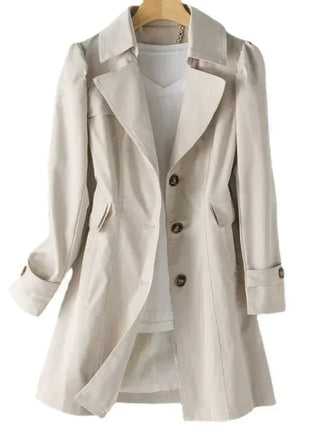 Belinda | Women's Single-Breasted Mid-Length Trench Coat