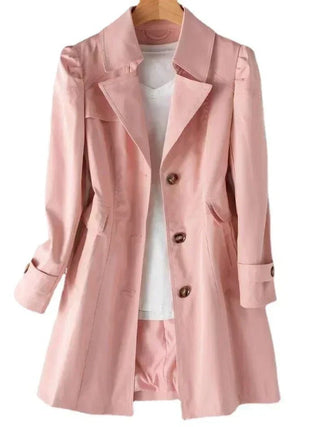 Belinda | Women's Single-Breasted Mid-Length Trench Coat
