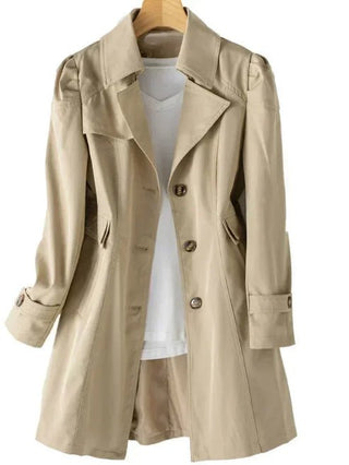 Belinda | Women's Single-Breasted Mid-Length Trench Coat