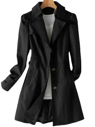 Belinda | Women's Single-Breasted Mid-Length Trench Coat