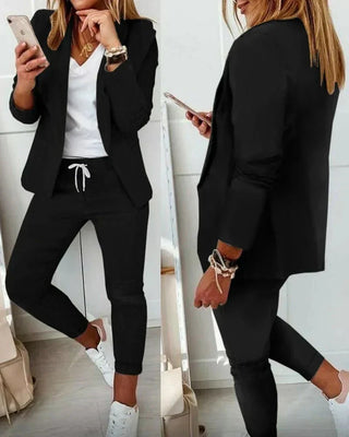 Pia | Women’s Two Piece Suit Set with Single Breasted Blazer and Matching Trousers
