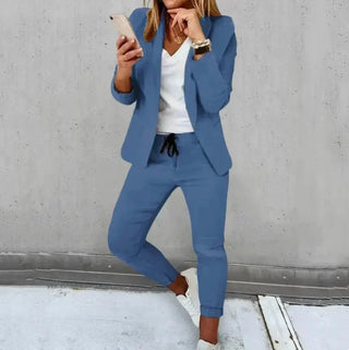 Pia | Women’s Two Piece Suit Set with Single Breasted Blazer and Matching Trousers