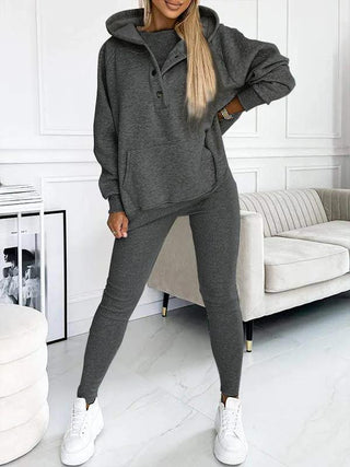Novalyn | Women’s Three-Piece Tracksuit Set with Oversized Hoodie, Tank Top, and Skinny Leggings