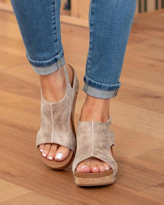 Adhara | Women’s Threaded Pear Adhara Stitching Studded Wedge Sandals