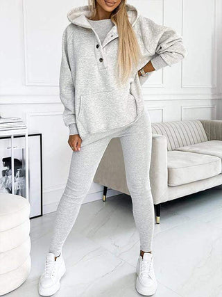 Novalyn | Women’s Three-Piece Tracksuit Set with Oversized Hoodie, Tank Top, and Skinny Leggings