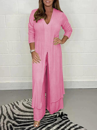 Aureliana | Women’s Two-Piece Set with Longline Tunic Top and Wide-Leg Trousers