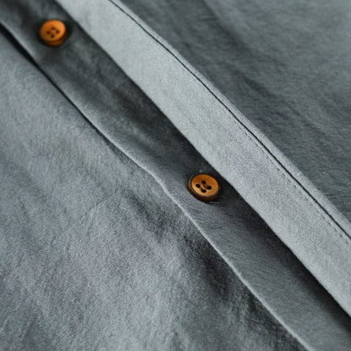 Adrian | Men’s Elegant Band Collar Button-Up Shirt with Modern Japanese Design