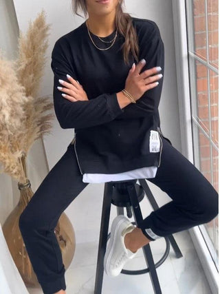 Sielani | Women’s Two-Piece Loungewear Set with Long-Sleeve Sweatshirt and High-Waisted Joggers