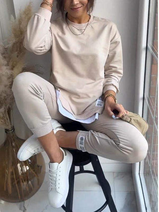 Sielani | Women’s Two-Piece Loungewear Set with Long-Sleeve Sweatshirt and High-Waisted Joggers