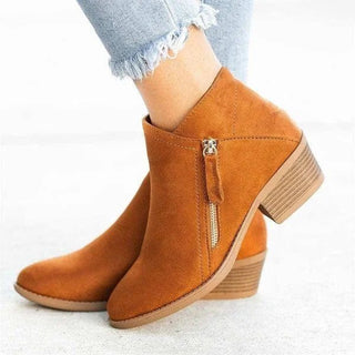 Maricar | Women’s Suede Ankle Boots with Side Zipper