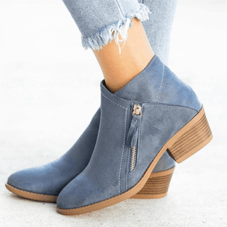 Maricar | Women’s Suede Ankle Boots with Side Zipper