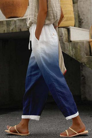 Zared | Women’s Wide Leg Ankle-Length Pants with High Elastic Drawstring Waist