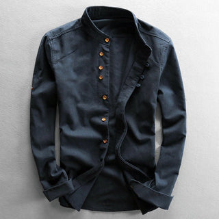 Dorian | Men’s Slim Fit Stand-Up Mandarin Collar Shirt