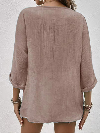 Chana | Women’s Regular Fit V Neck Button Down Shirt with Loose Flattering Cut