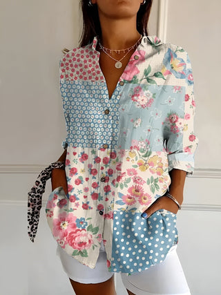 Lena | Women’s Stylish Printed Button-Down Shirt with Long Sleeves