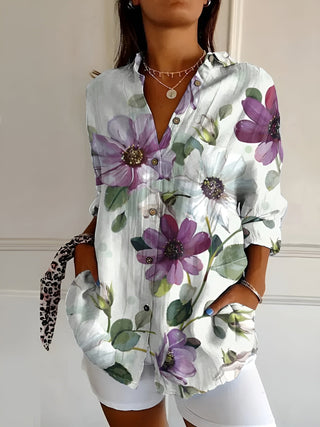 Lena | Women’s Stylish Printed Button-Down Shirt with Long Sleeves