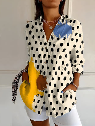 Lena | Women’s Stylish Printed Button-Down Shirt with Long Sleeves