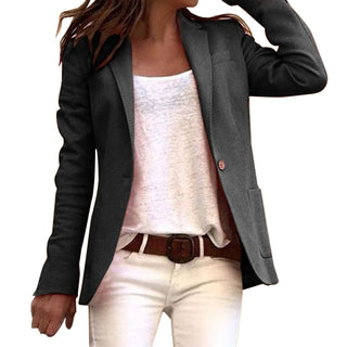 Charlene | Women’s Long-Sleeved Fitted Blazer with One-Button Closure