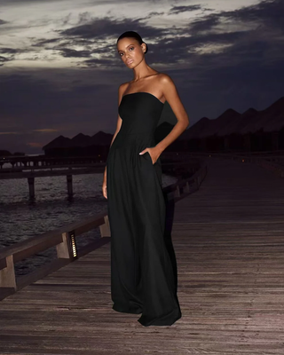 Kaila | Women’s Elegant Strapless Jumpsuit with Pockets